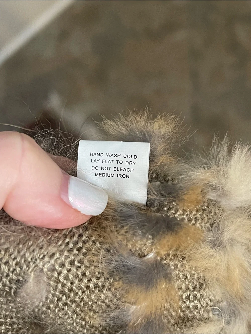 Dolce Cabo Natural Fur Fringe Poncho